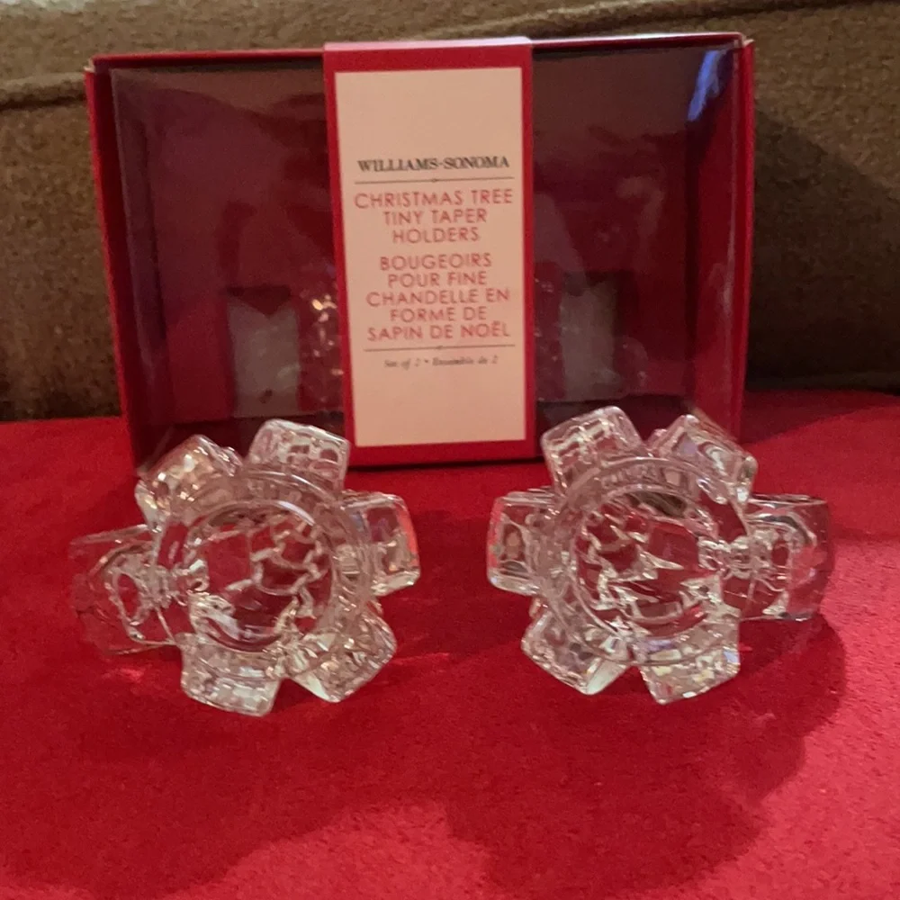 Williams Sonoma Cmas Tree Tiny Taper Holders!